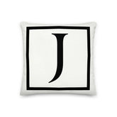 Letter J Border Monogram Decorative Throw Pillow Cushion, Pillow, $ 64.50, A Moment Of Now™